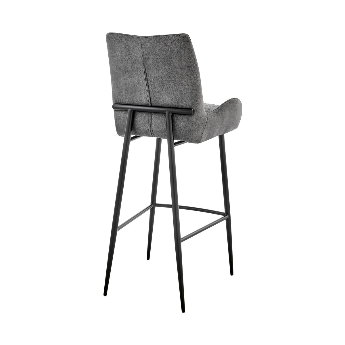 Panama - Fabric 30" Bar Height Bar Stool (Set of 2) - Charcoal / Black