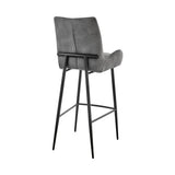 Panama - Fabric 30" Bar Height Bar Stool (Set of 2) - Charcoal / Black