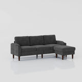 3 Seater Convertible Combination L Shaped Sofa With Footstools With Storage