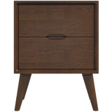Alexandra - Night Stand With 2 Drawers - Walnut Brown