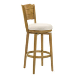 Winsley - Coastal Modern Swivel Wood Bar Height Kitchen Bar Stool