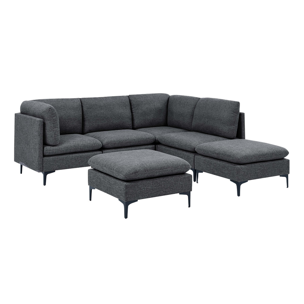 Upholstered Modular Sectional & Tall Legs