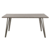 Sedona - Dining Table - Brushed Antique Metal, Dark Brown Wood