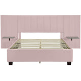 Upholstered Platform Bed With Big Headboard