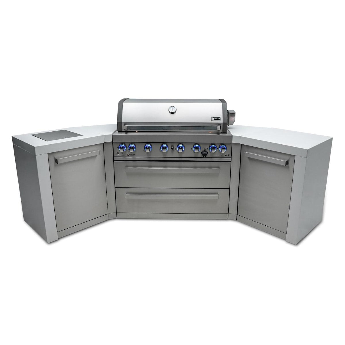 Mont Alpi Deluxe Series 8 Ft U-Shaped Propane Outdoor Kitchen Island w/ Side Burner - MAi805-D45