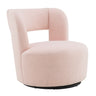 Swivel Comfy Round Barrel Chair With Soft Teddy Fabric For Living Room
