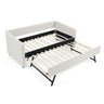 Upholstered Daybed With Trundle With Vertical Stripes