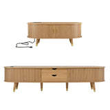 TV Stand & Coffee Table Set With Charging Station