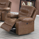 1 Piece Single Power Recliner Pillow Top Arms Cushion Back With USB Port - Dark Brown