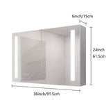 LED Medicine Cabinet With Mirror, Double Door With Defogger, Dimmer, Surface Mount