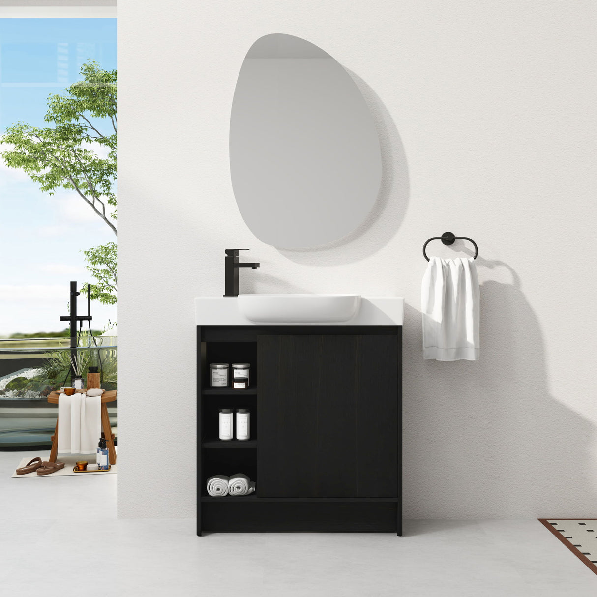 Freestanding Bathroom Vanity With Sink, Soft Close Door