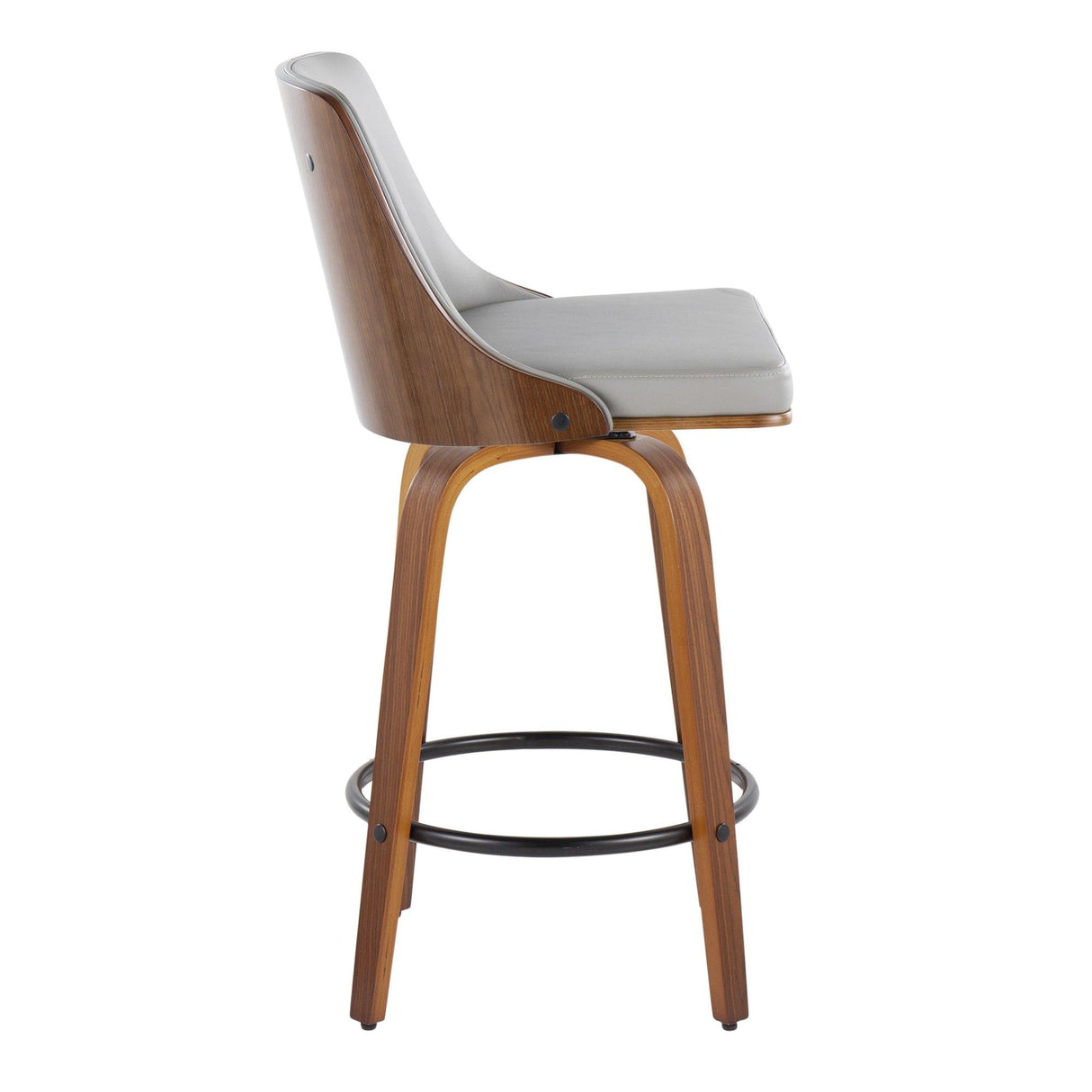 Gianna - 26" Fixed-Height Counter Stool (Set of 2) - Gray And Walnut