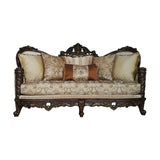 Devayne - Sofa With 6 Pillows (Same Lv01582) - Pattern Fabric & Dark Walnut