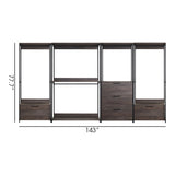 Monica - Wood Walk In Closet System With Modular Design Melamine - Rustic