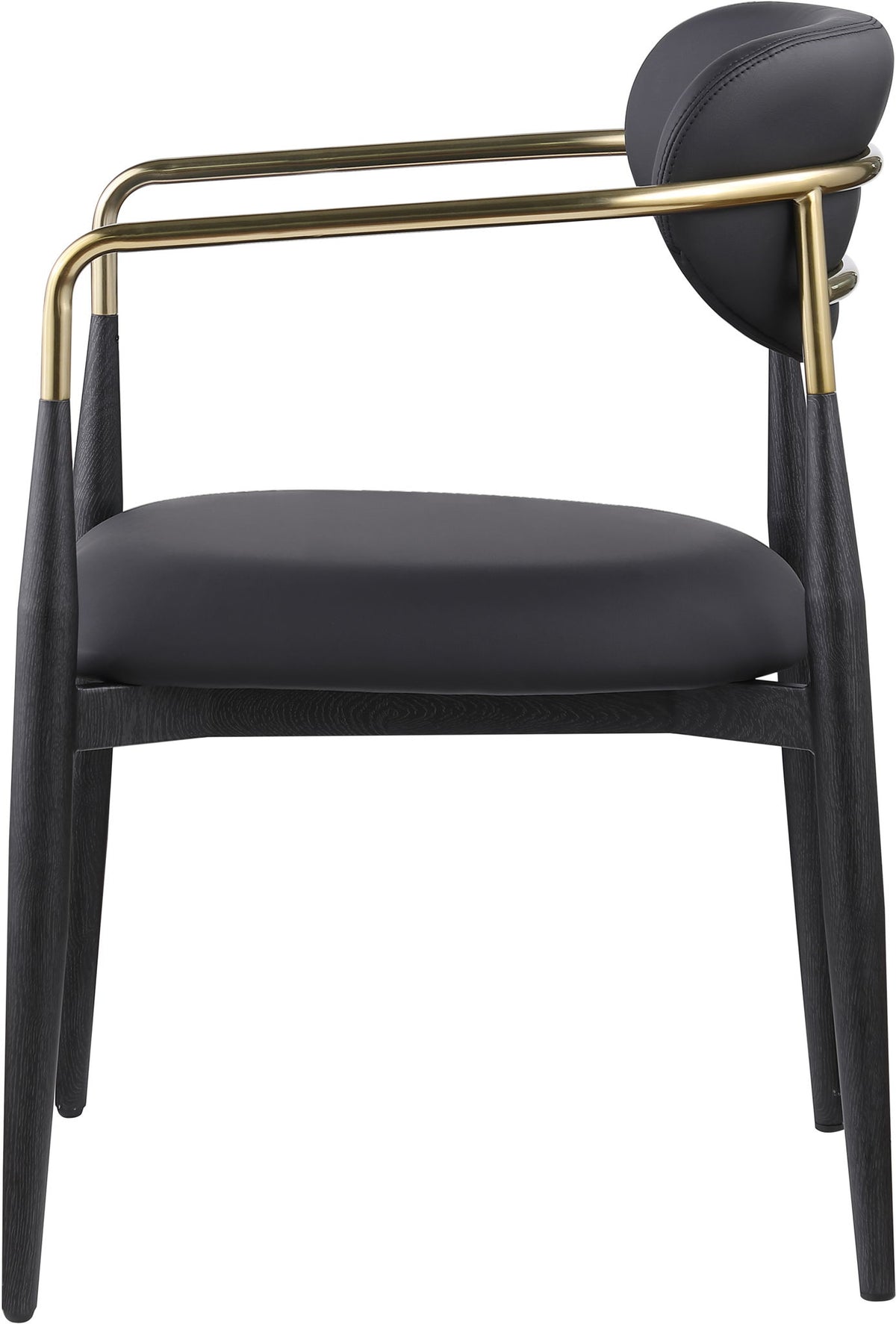 Ronda - Vegan Leather Upholstered Dining Arm Chair - Black Legs