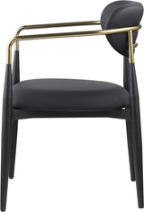 Ronda - Vegan Leather Upholstered Dining Arm Chair - Black Legs