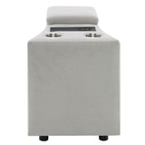 Emee - Console With USB - Gray Corduroy