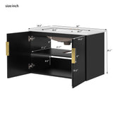 Bathroom Vanity With Sink, Rectangular Storage Cabinet With 2 Soft Closing Doors