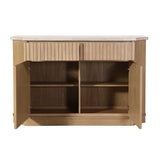 Qwin - Server With Marble Top - Marble Top & Oak