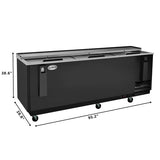 95 in. Commercial Bottle Cooler in Black with Built-In Opener, ETL Listed, 30 cu. ft. (KM-BOC95-BK)