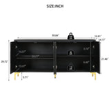Modern Sideboard Buffet Cabinet With Handleless Press To Open Design With 4 Doors