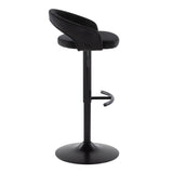 Grotto - Upholstered Adjustable Barstool - Black Metal Base