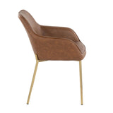 Daniella - Dining Chair (Set of 2) - Gold Steel And Camel Faux Leather