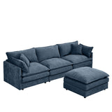 Modular L-Shaped Sectional Sofa With Movable Ottoman