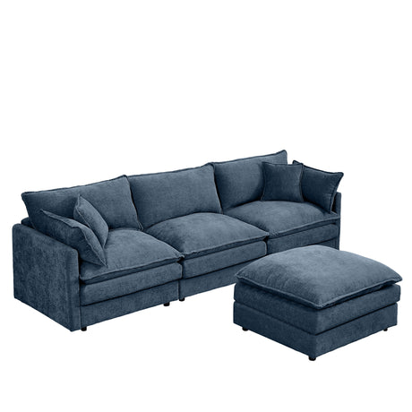 Modular L-Shaped Sectional Sofa With Movable Ottoman