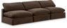 Comfy - Velvet Modular Armless Sofa 3 Seats