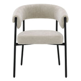 Jirina - Chenille Arm Chair (Set of 2) - Beige & Black