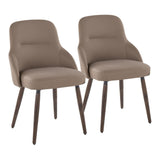 York - Upholstered Chair (Set of 2) - Dark Walnut Wood Legs