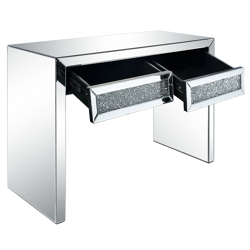 Noralie - Console Table Faux Diamonds - Mirrored