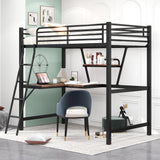 Loft Bed With Desk And Shelf, Modern Design