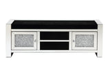 Noralie - 59" Bench With Storage - Mirrored & Faux Diamonds