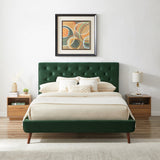 Dillon - Mid-Century Modern Velvet Platform Bed