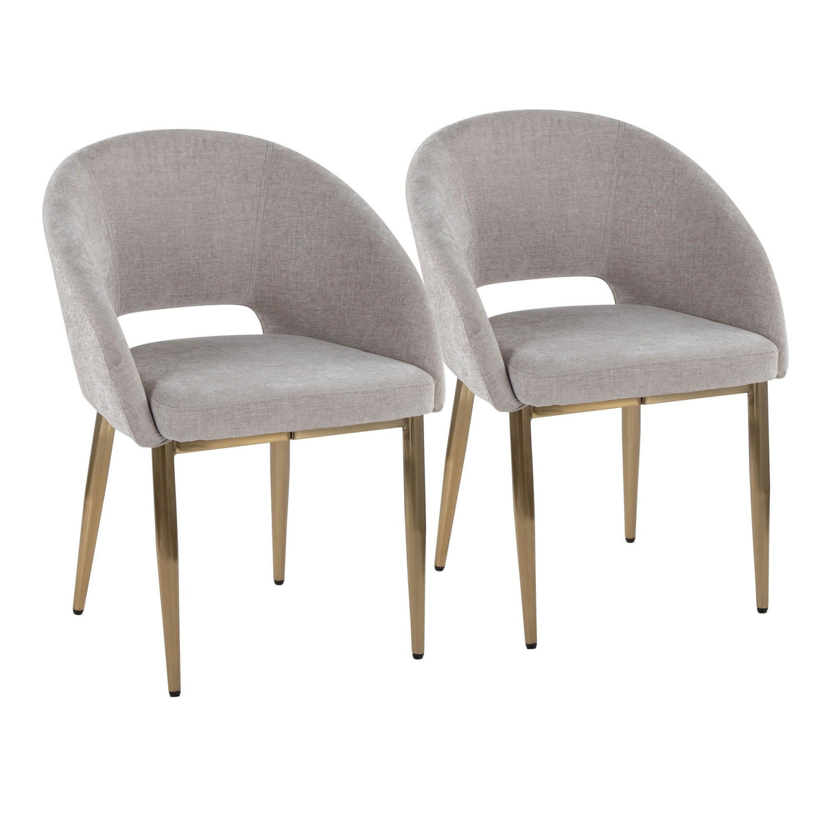 Renee - Upholstered Contemporary Chair (Set of 2) - Gold Metal Legs