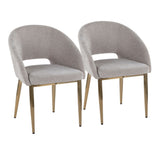 Renee - Upholstered Contemporary Chair (Set of 2) - Gold Metal Legs