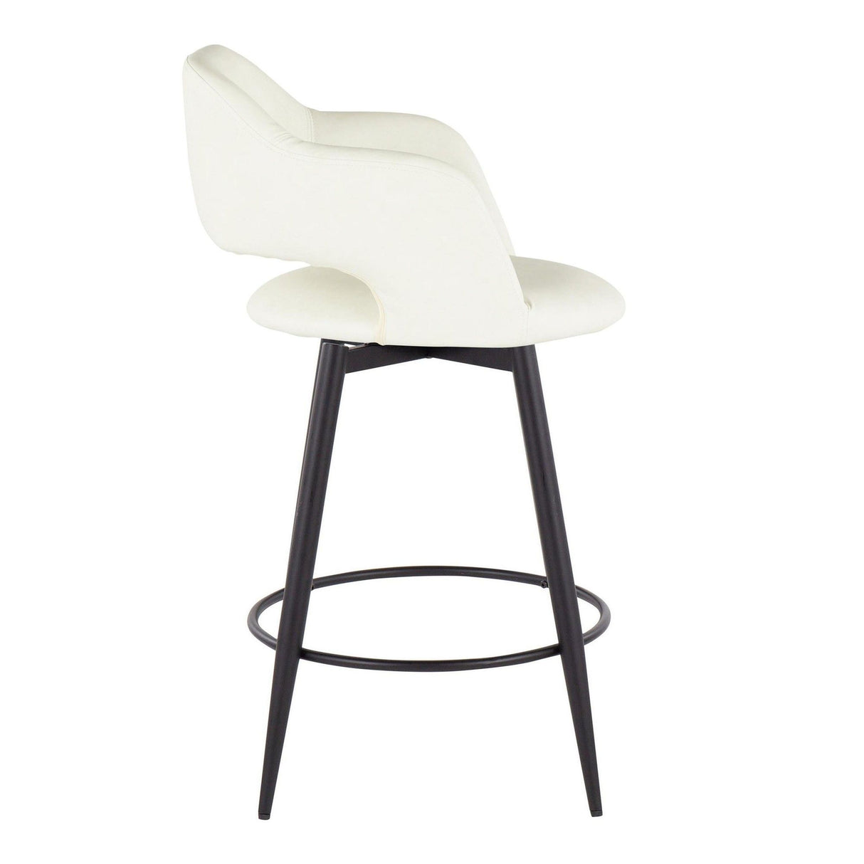 Margarite - 26" Fixed-Height Counter Stool With Swivel - Matte Black Metal (Set of 2)