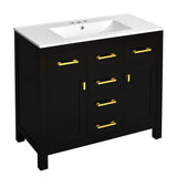 Bathroom Vanity With Sink Combo Set, Modern Bathroom Cabinet With 4 Drawers