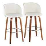 Fran - Fixed-Height Barstool (Set of 2) - Walnut Wood