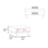 Coffee Table 1 Shelf, 4 Legs - Black