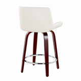 Santi - 24" Fixed-Height Counter Stool With Swivel - Mahogany Wood (Set of 2)