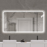 Bathroom Mirror Vanity Mirrors With Front Lights, Wall Mounted, Anti-Fog, Frameless, Horizontal Or Vertical