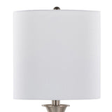 Sawyer - Contemporary Metal Table Lamp (Set of 2) - Brushed Nickel With White Linen Shade And Built - In Usb Port From Grandview Gallery
