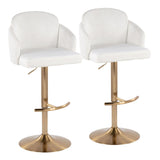 Dahlia - Adjustable Barstool (Set of 2) - Gold Metal Base