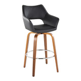 Mustang - Fixed-Height XL Barstool (Set of 2) - Walnut Wood