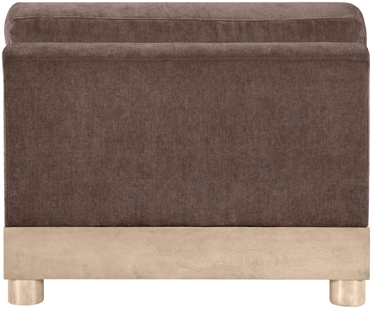 Turin - Chenille Fabric Upholstered Modular Armless Chair - Natural Base