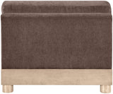 Turin - Chenille Fabric Upholstered Modular Armless Chair - Natural Base
