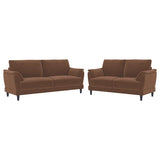 Selma - 2 Piece Velvet Upholstered Crescent Arm Sofa Set - Rust